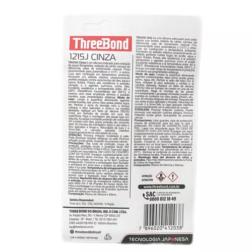 Adesivo silicone cinza threebond tb1215j 85 gramas (1215j cinza)