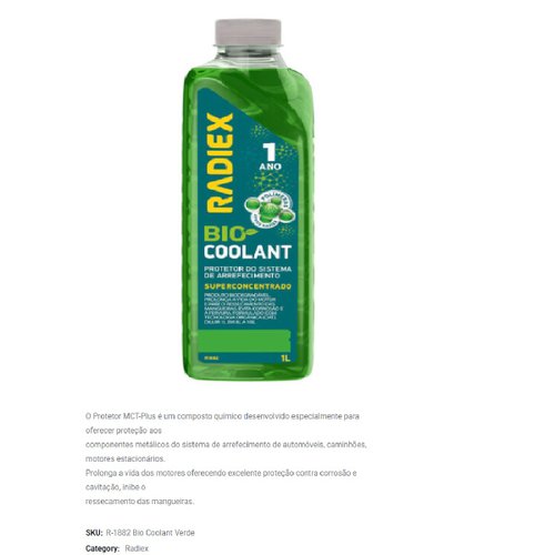 Aditivo radiador radiex semisintetico verde 1l (r1882 radiex)