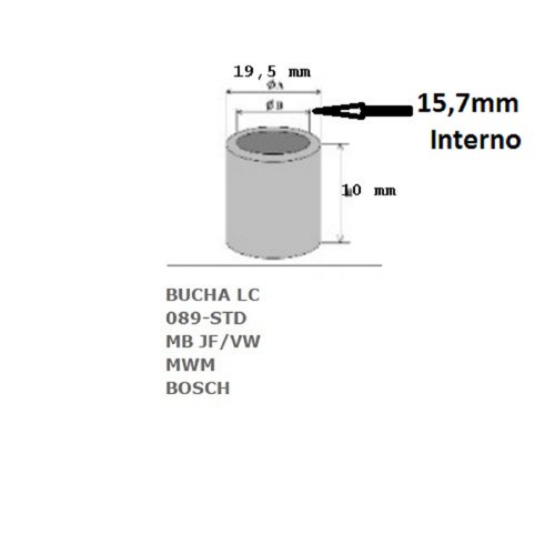 Bucha motor partida jf lado coletor mbb  vwc (sc89 std)