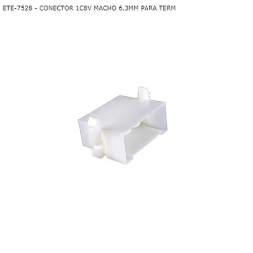 Conector 08 vias macho 6.3mm branco (ete7528)