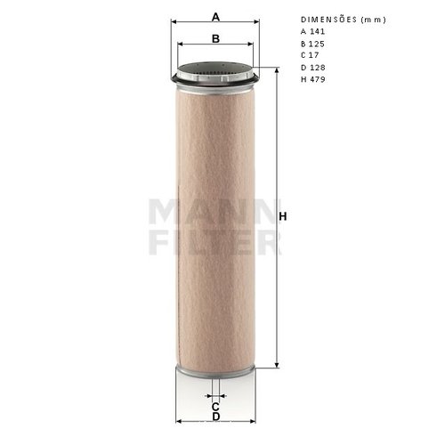 Filtro ar interno fiat mbb scania vw volvo (cf1300)