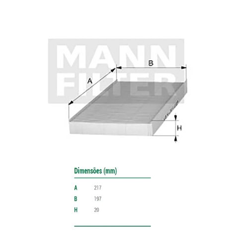 Filtro cabine acd renault logan sandero duster (cu22019/2 mann)