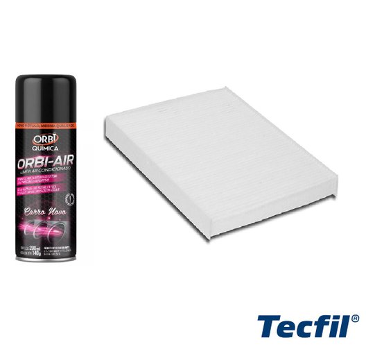 Filtro cabine ar condicionado ford new fiesta 10/ + Spray Limpa Ar-Condicionado