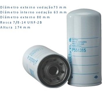 Filtro combustivel caterpillar escavadeira m322d (p551315)