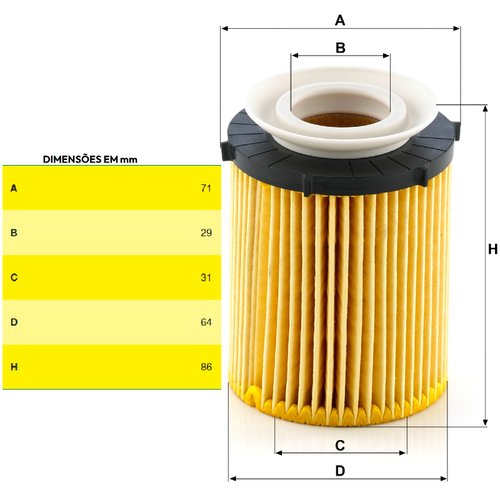 Filtro oleo motor mb c180 1.6 13/ c200 2.0 10.15/ (hu711/6z mann)