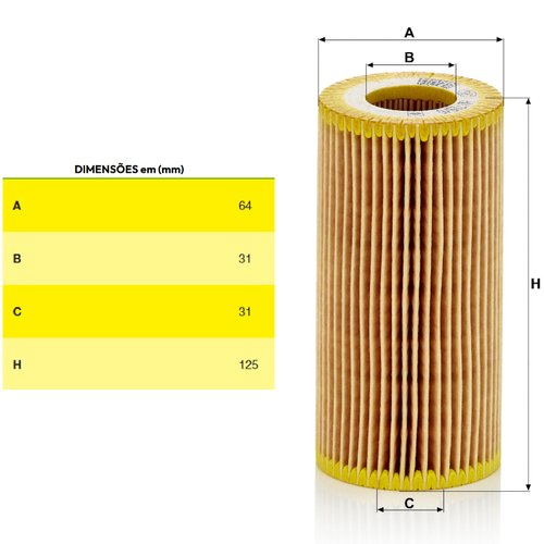 Filtro oleo motor vw jetta 2.5 06/ passat 2.0 05/ (hu719/6x)