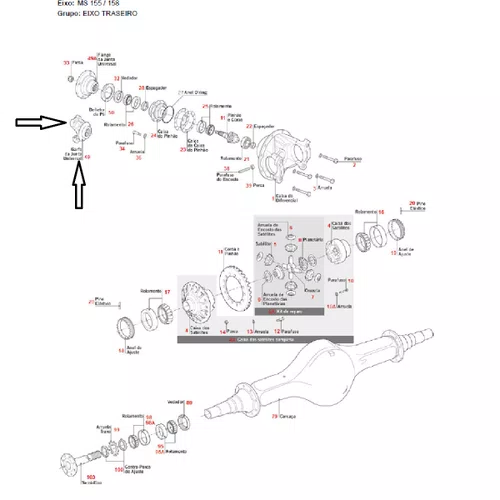 Garfo junta universal diferencial serie 1710 (070449)
