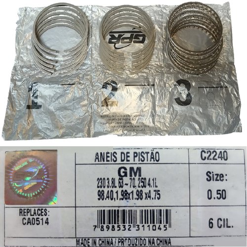 Jg anel motor gm opala caravan 6 cilindros /89 (c2240020 050)
