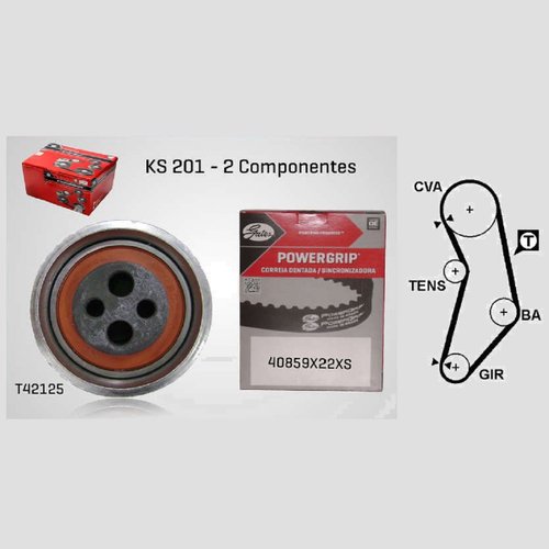 Kit correia cva dentada fiat palio uno idea siena (ks201 gates)