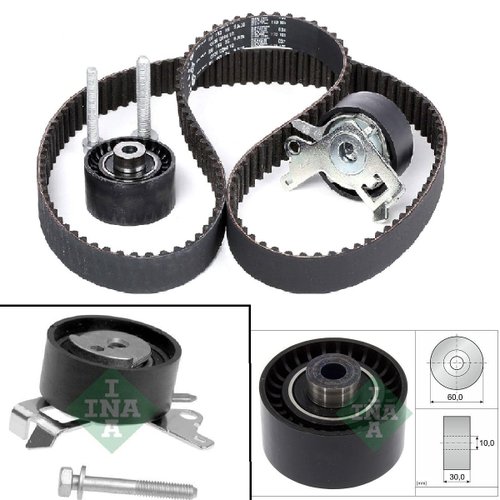 Kit correia cva dentada picasso 307 c4 c5 2.0 16v (530023810 ina)
