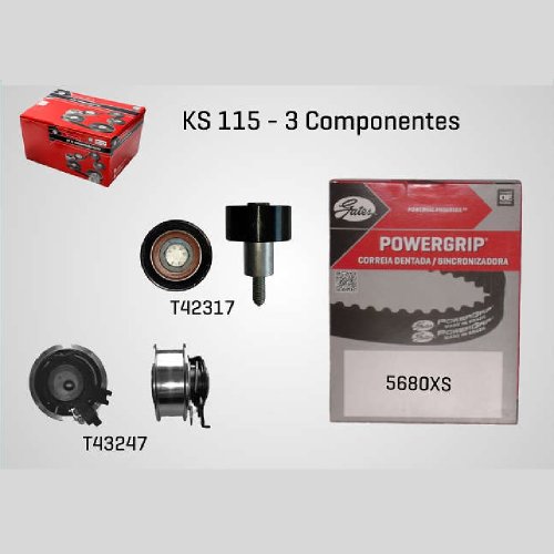Kit correia cva dentada vw gol 14/ fox 13/ 3cil (ks115 gates)