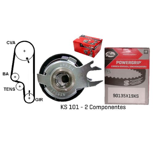 Kit correia cva vw gol 1.0 8v 97/ fox 03/ (ks120 gates)