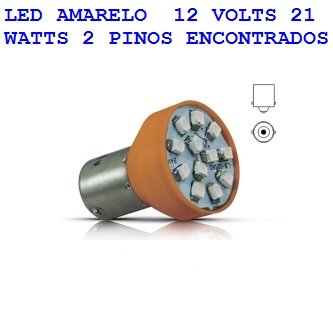 Lampada amarela 1 polo 12v  pino 45 graus (ap738 autopoli)