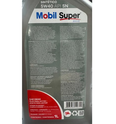 Oleo motor sintetico mobil 5w-40 vermelho (5w40 mobil vermelho)