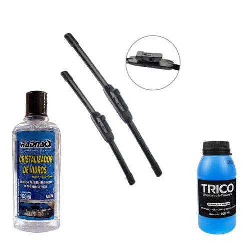 PALHETA LIMPADOR PARABRISA GM ONIX PRISMA 2013/17+ ADITIVO LIMPADOR+ CRISTALIZADOR