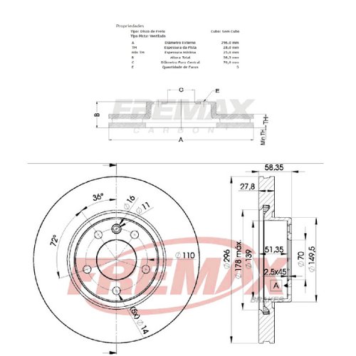 Par Disco freio dainteiro gm omega 6 cilindros (bd1134)