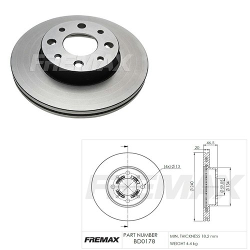 Par Disco freio dianteiro fiat palio 1.0 8v 16v 97/ (bd0178)