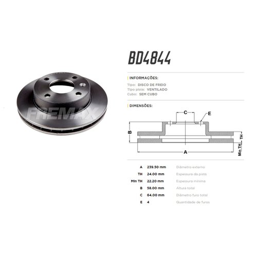 Par Disco freio dianteiro ford escort /92 verona (bd4844)