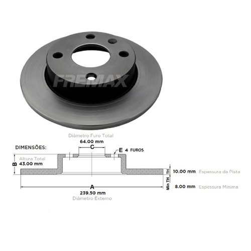 Par Disco freio dianteiro ford fiesta 96/00 (bd1062)