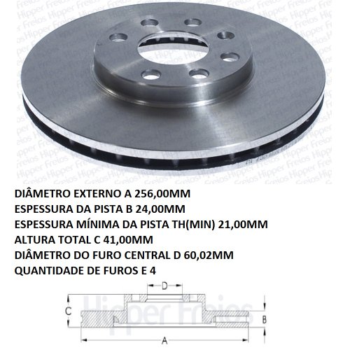 Par Disco freio dianteiro gm vectra astra 99/11  256mm (hf25b)