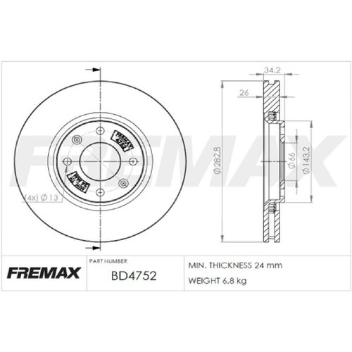 Par Disco freio dianteiro peugeot 307 01/ citroen c4 (bd4752)