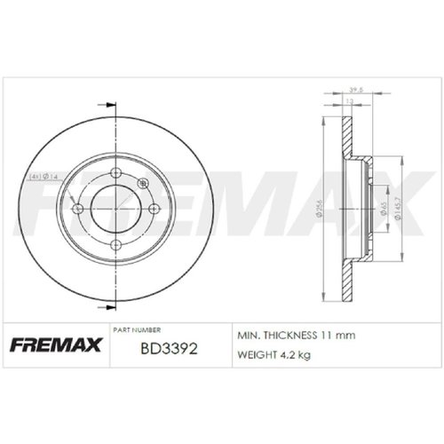 Par Disco freio dianteiro vw golf /98 solido 256mm 4f (bd3392)