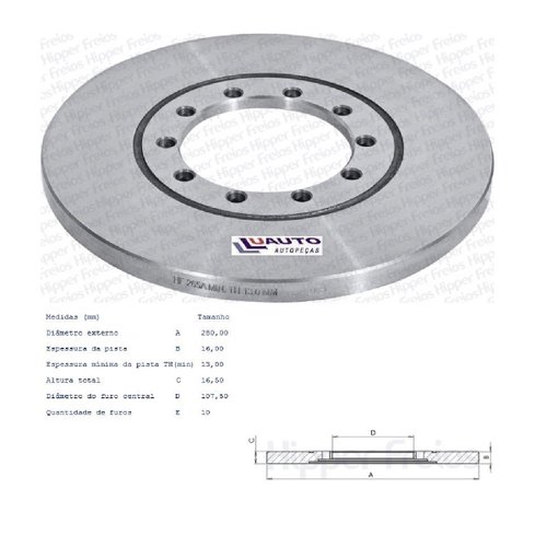 Par Disco freio traseiro ford transit 09/ 6c112a315ab (hf265a)