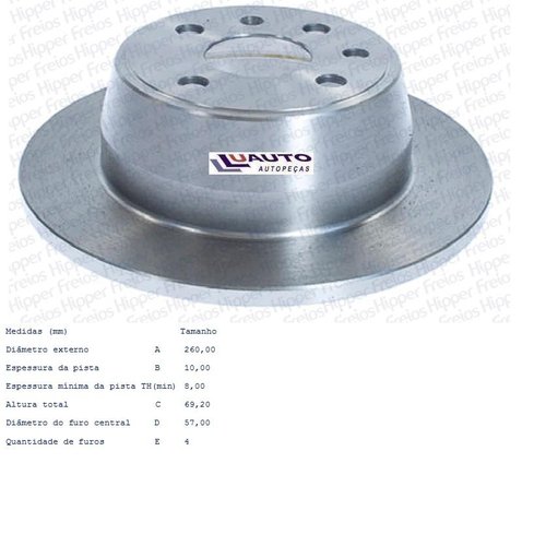 Par Disco freio traseiro gm astra 99/ r13 meriva 02/ (hf25c)