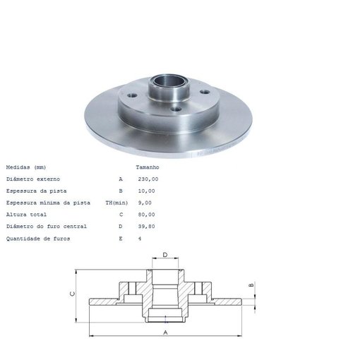 Par Disco freio traseiro gm monza kadett (bd2477)