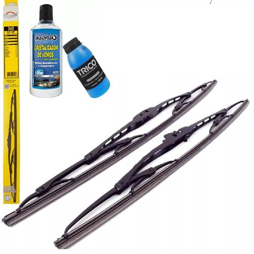 PAR PALHETA LIMPADOR PARABRISA VW GOL G3+ADITIVO LIMPA PARABRISA+CRISTALIZADOR PARABRISA