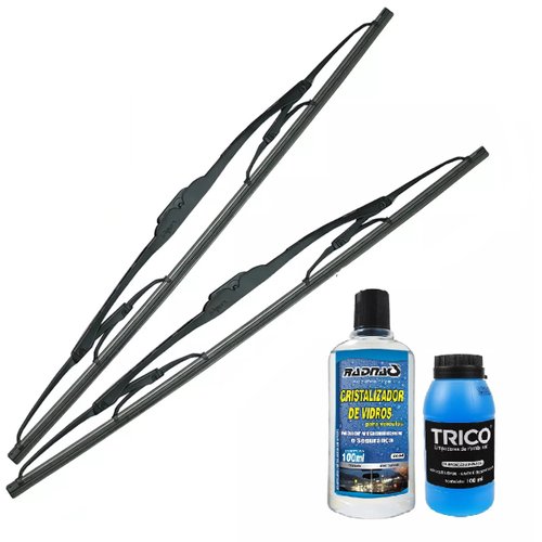 PAR PALHETA LIMPADOR PARABRISA VW GOL G3+ADITIVO LIMPA PARABRISA+CRISTALIZADOR PARABRISA