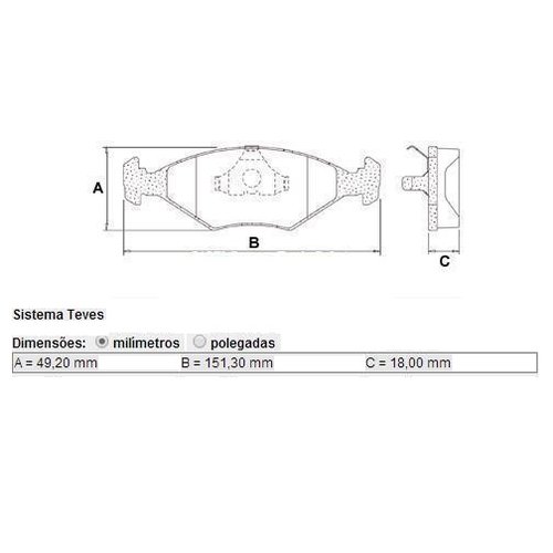 Pastilha freio dianteira fiat uno way sistema ate (rcpt02070)