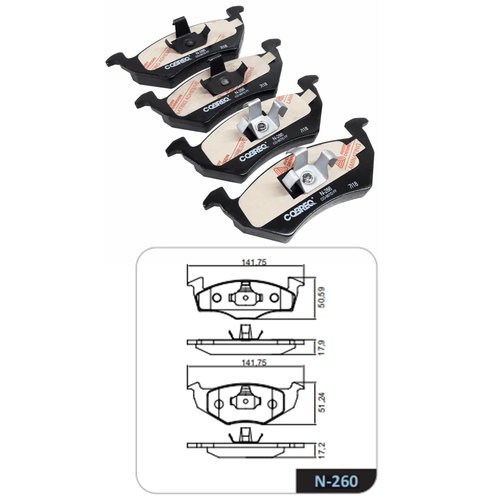 Pastilha freio dianteira vw gol g5 08/ bosch f1 (n260 cobreq)