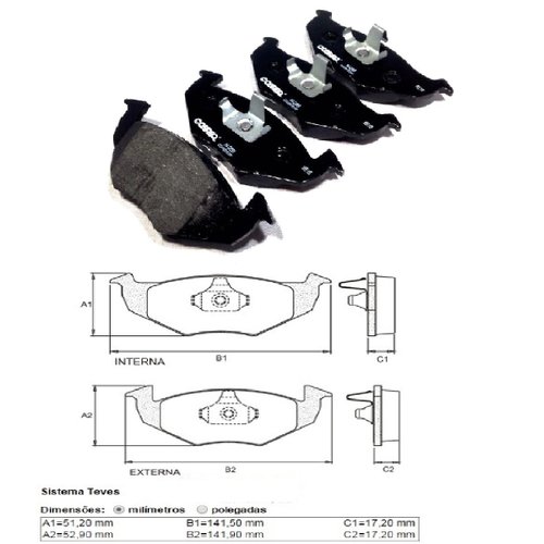 Pastilha freio dianteira vw gol g5 09/ bosch f2 (n288 cobreq)