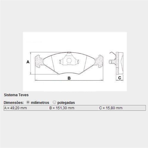 Pastilha freio dianteira vw gol parati 96/6.09 (rcpt02140)