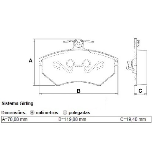 Pastilha freio dianteira vw golf /97 audi a4 1.8 (hfp5090)