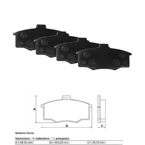 Pastilha freio gm monza 82/ ford corcel 84/ (n309 cobreq)