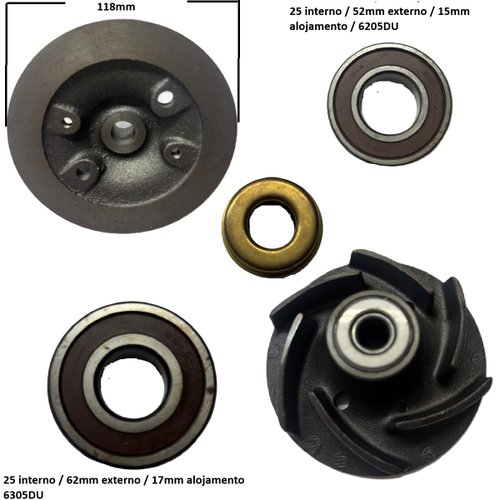 Reparo bomba agua scania 110 111 112 112 br115/116 (7000556001 indisa)