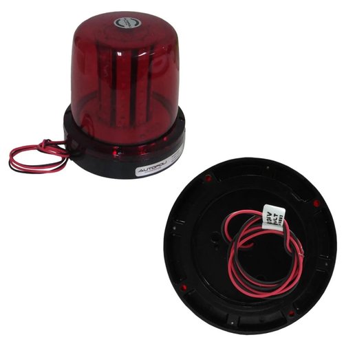 Sinalizador rotativo giroflex vermelho 54 led (al284)