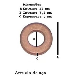 Arruela aco bico injetor 2 mm  mwm x10 (961003400044)