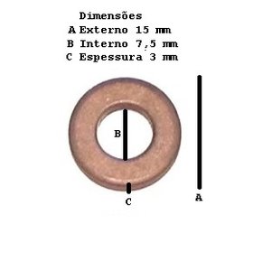Arruela aco vedacao bico injetor 3 mm  mwm x10 (961003400264)