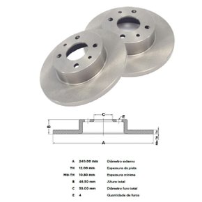 Par Disco freio dianteiro solido fiat uno palio (rpdi00500)