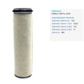 Filtro ar interno fiat mbb scania vw volvo (lxs43/1)