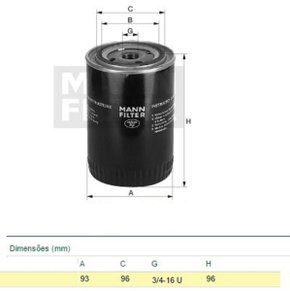 Filtro oleo motor fiat uno /96 ford maverick jeep (w9231 mann)