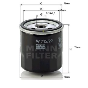 Filtro oleo motor gm monza corsa astra vectra (w7122 mann)