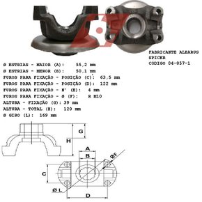 Flange cardan mercedes benz 1418 1618 1621 (04-857.1)