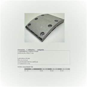 Lona freio dianteira e traseira mercedes benz 1113 (l652 lonaflex)