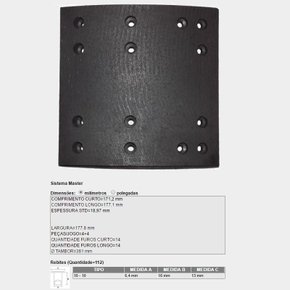 Lona freio vwc 14.150 15180 ford cargo sist master (th166)