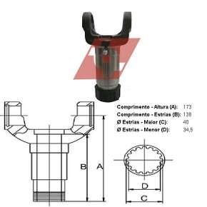 Luva cardan vw caminhao ford cargo agrale volare (lv1043 mec par)