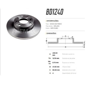 Par Disco freio dianteiro solido gm corsa celta 1994/ (bd1240)